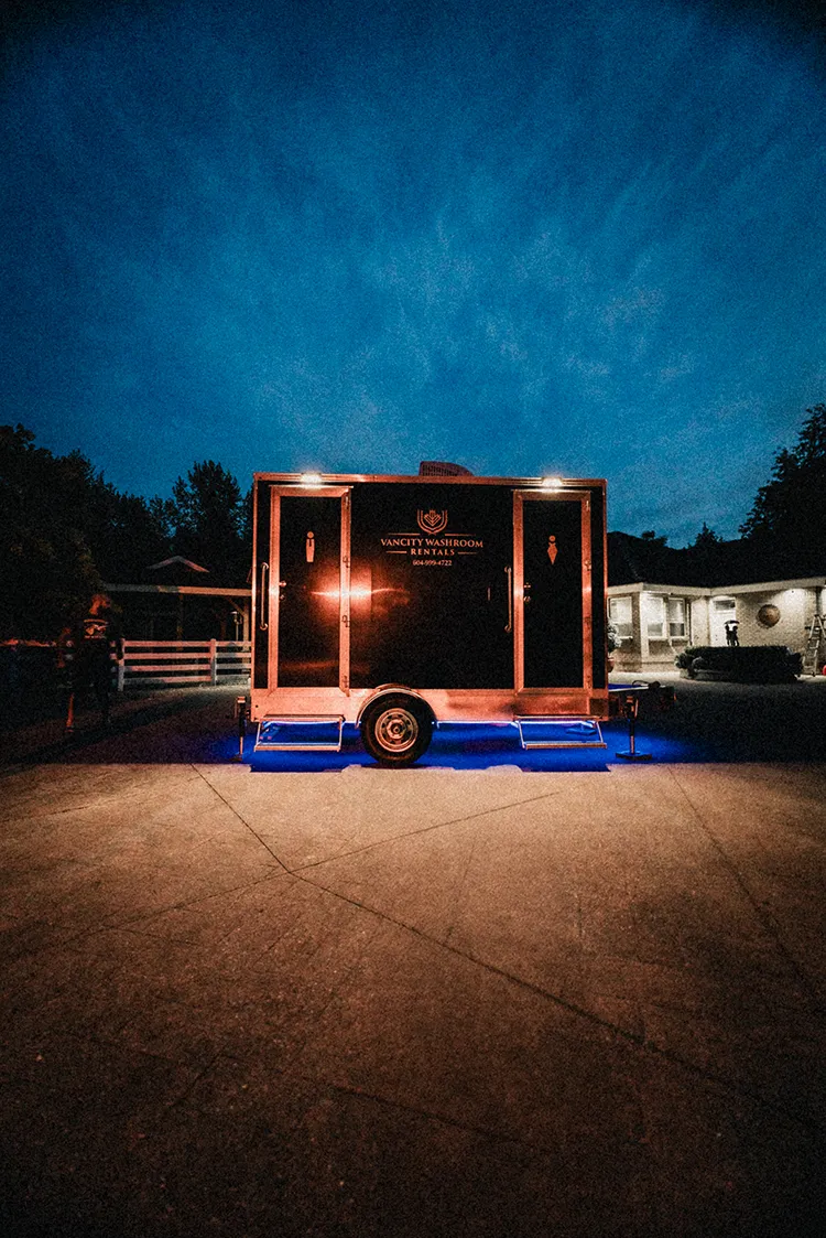 Restroom trailer for parties and celebrations
